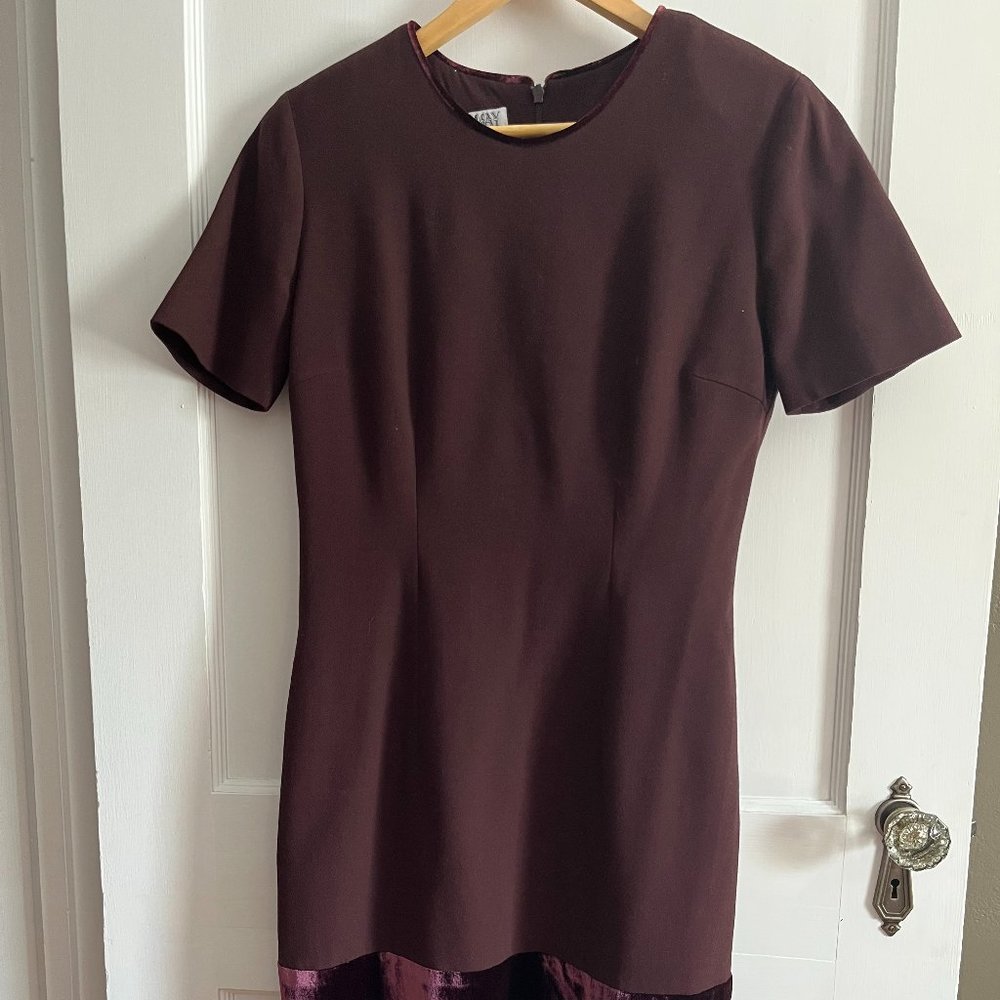 vintage Ramsay of Dublin wool and velvet dress